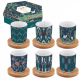 Coffret gobelets à café GRUE CENDREE