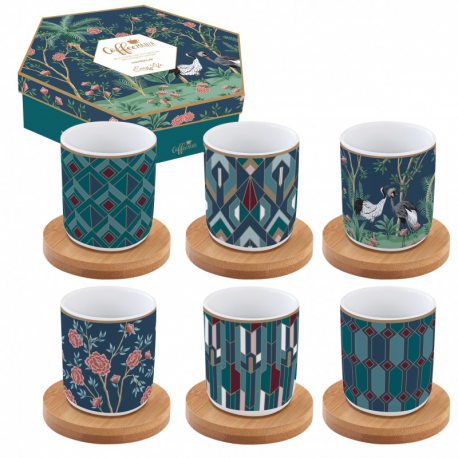 Coffret gobelets à café GRUE CENDREE