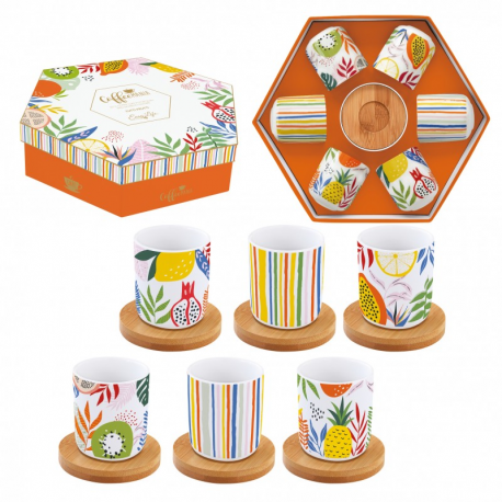 Coffret gobelets à café TUTTI FRUTTI